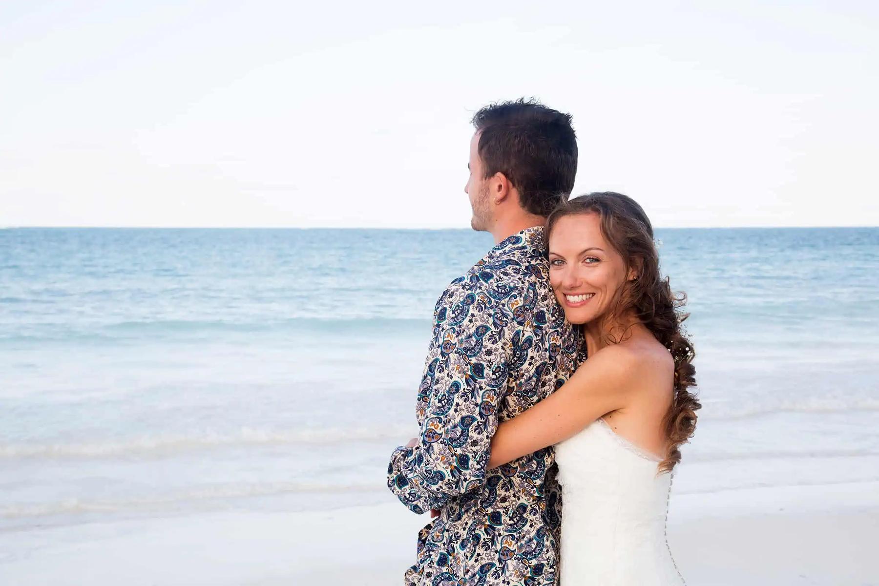 A couple in patterned dress, Zanzibar